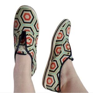 Kate Spade Keds Shoes Sneakers NO TIE GEOMETRIC Women's WOMAN'S Size 8 ½